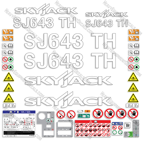Fits SkyJack SJ643TH Decal Kit Telehandler (FULL KIT) 643, 643th, sj, sj643, sky-jack, skyjack, th