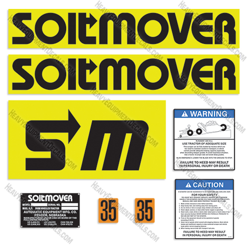 Fits SoilMover 35 Decal Kit Scraper decal kit, decals, soil, mover