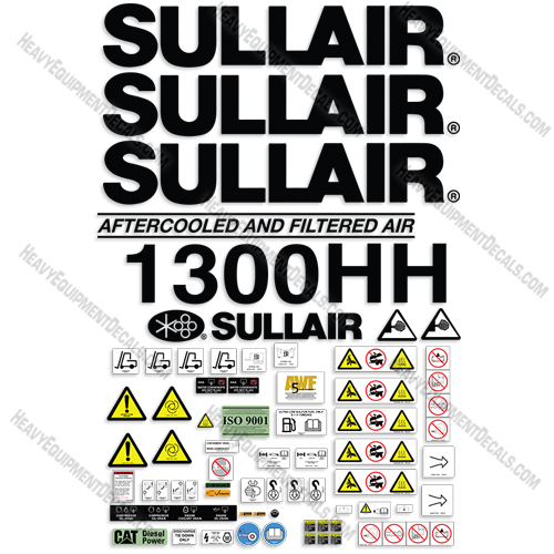 Fits Sullair 1300HH Tier 3 Decal Kit Air Compressor 1300, 1300hh, decals