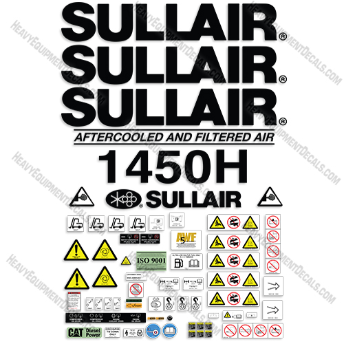 Fits Sullair 1450H Tier 3 Decal Kit Air Compressor 1450, 1450h, decals