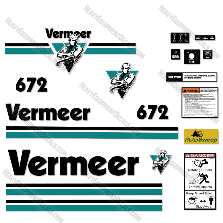 Fits Vermeer 672 Decal Kit Stump Grinder  672, 672, decal kit
