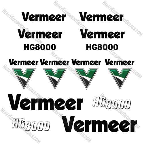 Fits Vermeer HG8000 Decal Kit Horizontal Grinder  8000, 8000, decal kit, hg8000, hg8000