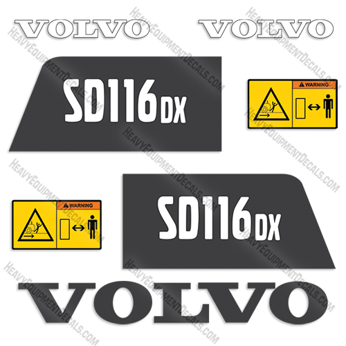 Fits Volvo SD116DX Decal Kit Soil Compactor Roller 116, 116dx, sd116, decals,