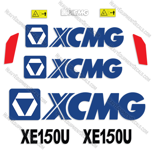 Fits XCMG XE150U Decal Kit Excavator 150, 150u, decals, xcmg, xe150, xe150u