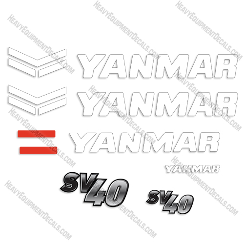 Fits Yanmar SV40 Decal Kit Mini Excavator sv, sv-40, decals, 40