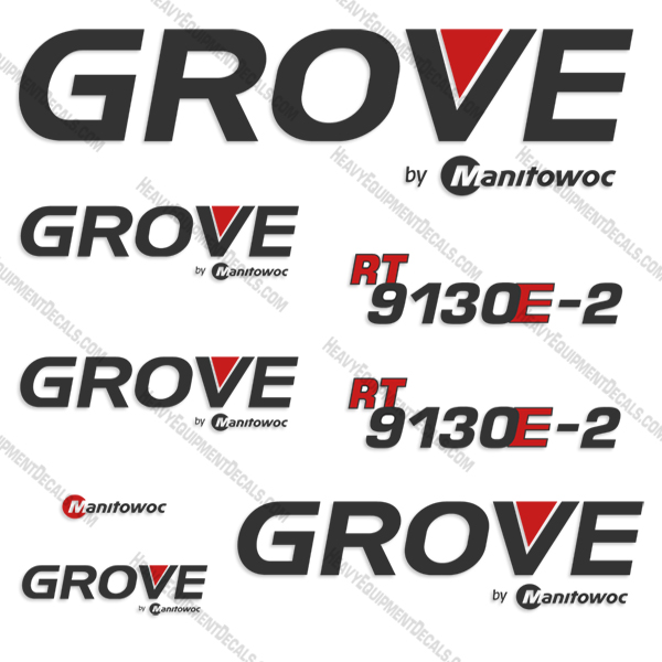 Grove RT9130E-2 Crane Decal Kit rt, 9130, rt9130, 9130e, rt9130e, e, 2, e2, e-2, decals