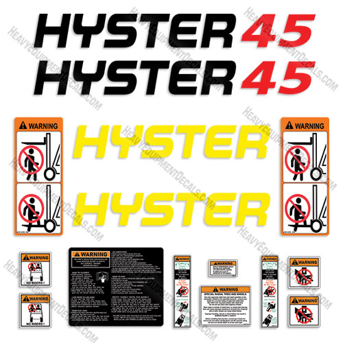 Hyster 45XM Decal Kit Forklift decal kit, decals, fork lift, 45, xm