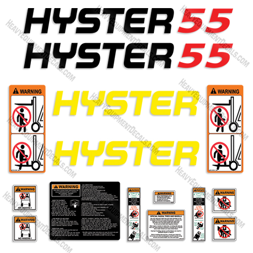 Hyster 55XM Decal Kit Forklift decal kit, decals, fork lift, 55, xm