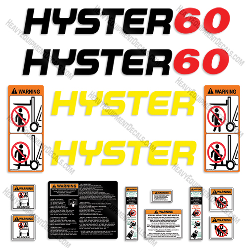 Hyster 60XM Decal Kit Forklift decal kit, decals, fork lift, 60, xm