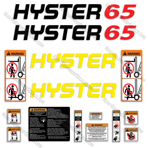 Hyster 65XM Decal Kit Forklift decal kit, decals, fork lift, 65, xm