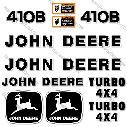 John Deere 410B Backhoe Loader Decals 