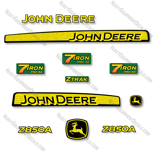 John Deere Z850A Decal Kit Riding Mower 850, 850a, decals, z850, z850a