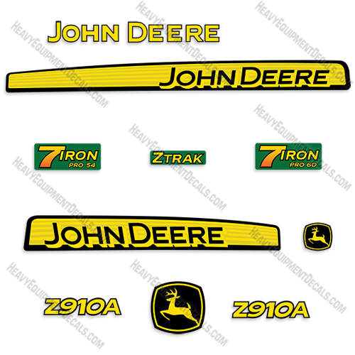 John Deere Z910A Decal Kit Riding Mower 910, 910a, decals, z910, z910a