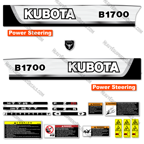 Kubota B1700 Tractor Decal Kit 
