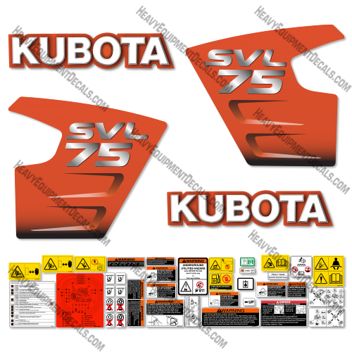 Kubota SVL 75 Skid Steer Decal Kit 