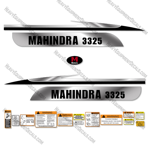 Mahindra 3325 Tractor Decal Kit (Metallic Silver/Black) 