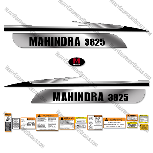 Mahindra 3825 Tractor Decal Kit (Metallic Silver/Black) 