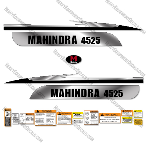 Mahindra 4525 Tractor Decal Kit (Metallic Silver/Black) 