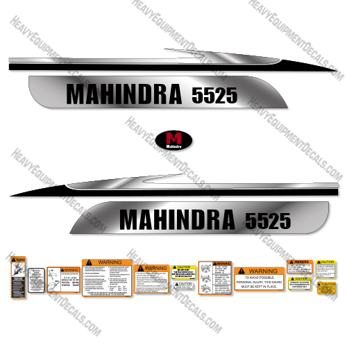 Mahindra 5525 Tractor Decal Kit (Metallic Silver/Black) 