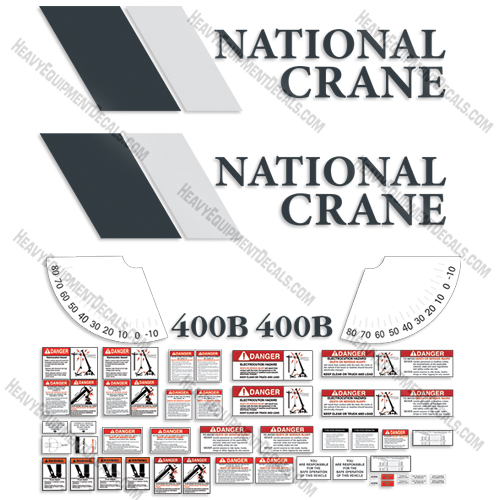 National Crane 400B Decal Kit 400, 400b, boom, crane, decal kit, lift, manitowoc