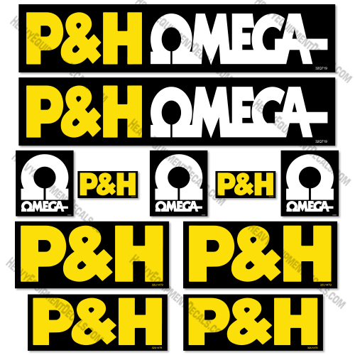 P&H Omega 18 Rough Terrain Crane Decal Kit 