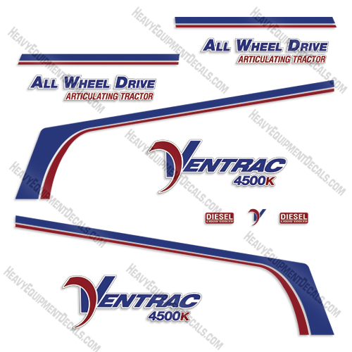 Ventrac 4500K Decal Kit Tractor decal kit, 4500, 4500k, decals