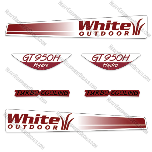 White GT950H Decal Kit Mower decals, gt, 950, 950h, hydro, turbo, outdoor, lawn, h