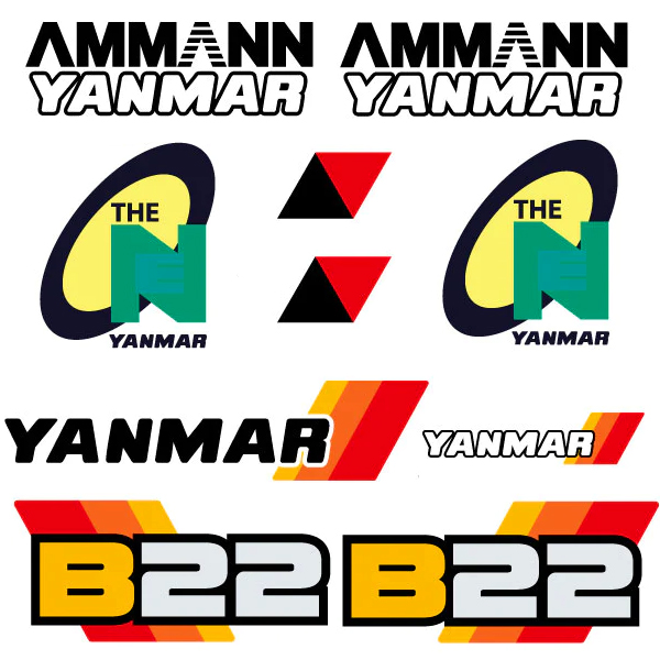 Yanmar B22 Mini Excavator Decal Kit 