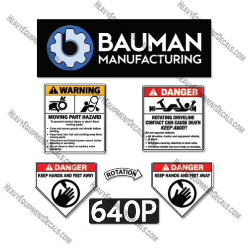 Bauman 640P Decal Kit Drop Spreader - Aftermarket Kit decal kit, ferguson, massey, massey-ferguson