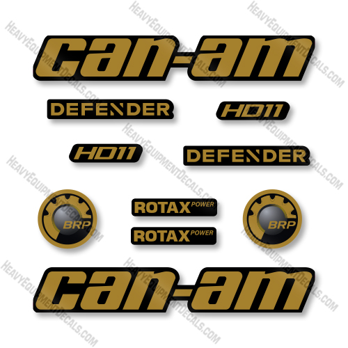 Can-Am Defender HD11 Decal Kit UTV - Gold & Black - Aftermarket Kit 1000, decal kit, rotax, rotax 1000, xt