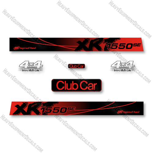 Club Car 1550SE XRT Decal Kit UTV -Red - Aftermarket Kit 