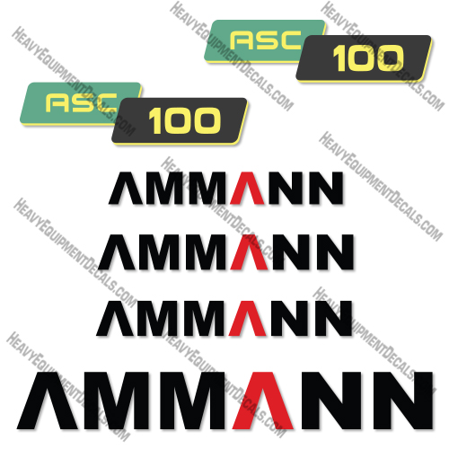 Ammann ASC 100 Decal Kit Compactor - Aftermarket Kit  decal kit, trail eze