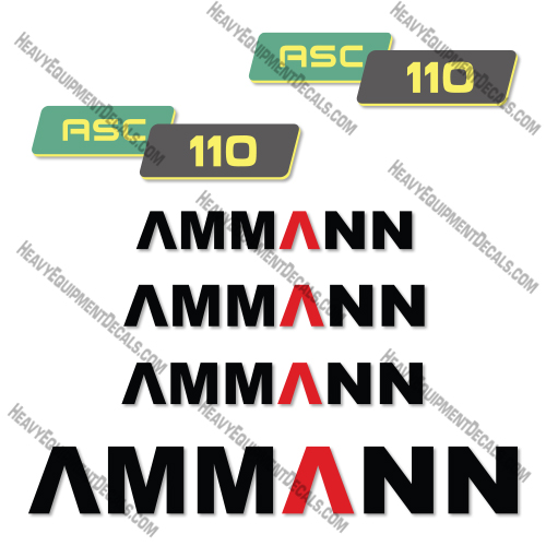 Ammann ASC 110 Decal Kit Compactor - Aftermarket Kit decal kit, trail eze