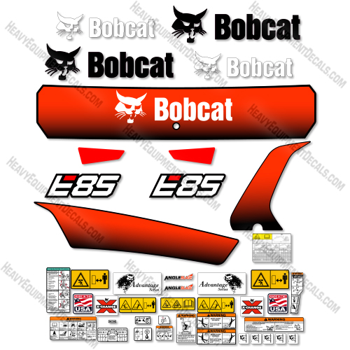 Fits Bobcat E85 Decal Kit Excavator - NEW STYLE! decal kit, 85, e85, e-85