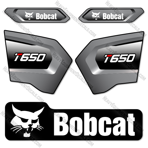 Bobcat T650 Grey Decal Kit Compact Track Loader- Aftermarket Kit  decal kit, polaris ranger, 