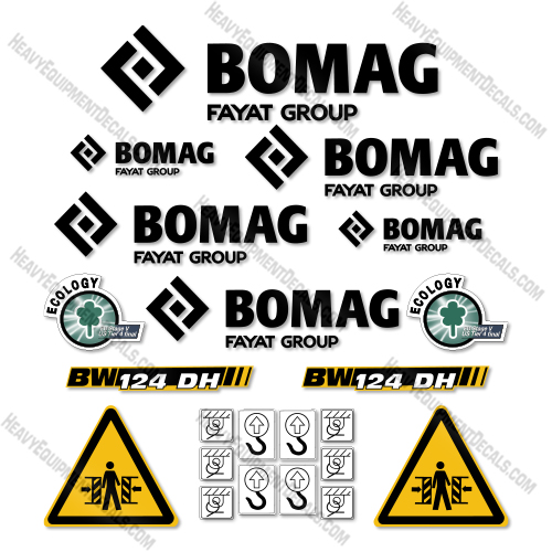 Fits Bomag BW124DH-5 Decal Kit Roller   decal kit