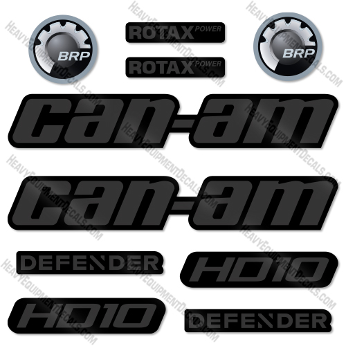 Fits Can-Am Defender HD10 Decal Kit UTV- CUSTOM DARK GREY! defender, hd10, decal kit, rotax, rotaxt, dark grey