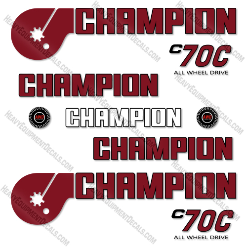 Fits Champion C70C Decal Kit Motor Grader   decal kit