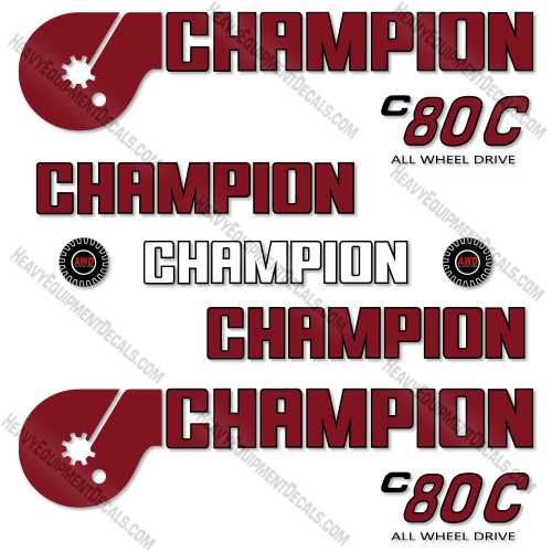 Fits Champion C80C Decal Kit Motor Grader decal kit