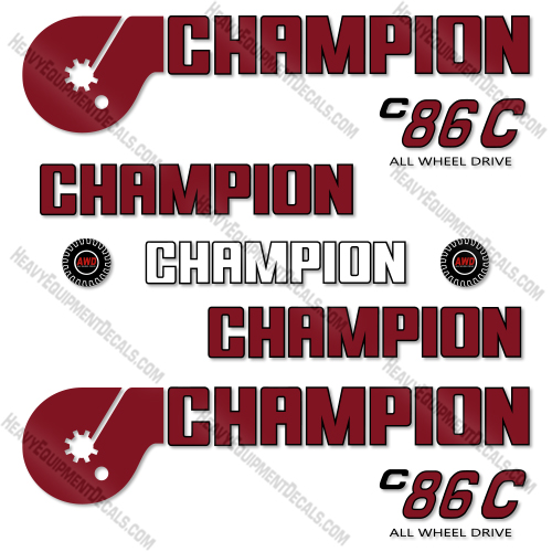 Fits Champion C86C Decal Kit Motor Grader  decal kit