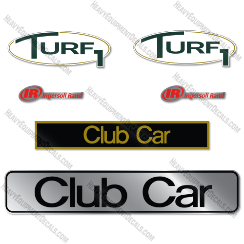 Ingersoll Rand Club Car Turf 1 Electric 2007 Decal Kit Golf Cart 