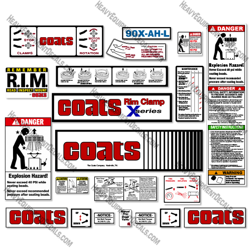 Coats 90x-ah-l Decal Kit Tire Changer - Aftermarket Kit 50x, eh, decal kit