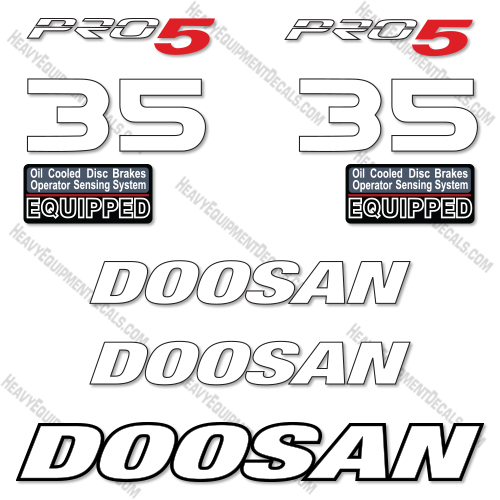 Doosan D35C-5 Decal Kit Forklift- Aftermarket Kit - NOT GENUINE OEM 