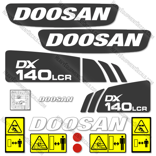 Fits Doosan DX140LCR-3 Decal Kit Excavator  decal kit 