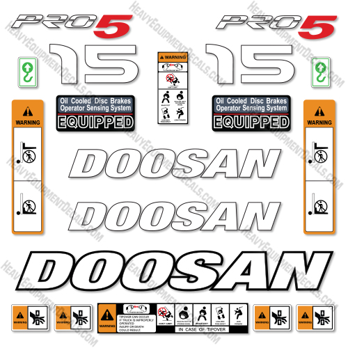 Fits Doosan G15E-5 Decal Kit Forklift 