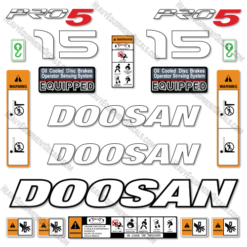 Fits Doosan G15S-5 Decal Kit Forklift 