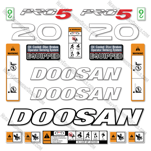 Fits Doosan G20E-5 Decal Kit Forklift 