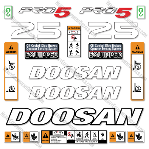 Doosan G25P-5 Decal Kit Forklift- Aftermarket Kit - NOT GENUINE OEM   