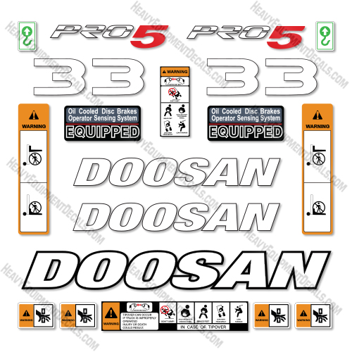 Doosan G33P-5 Decal Kit Forklift- Aftermarket Kit - NOT GENUINE OEM     