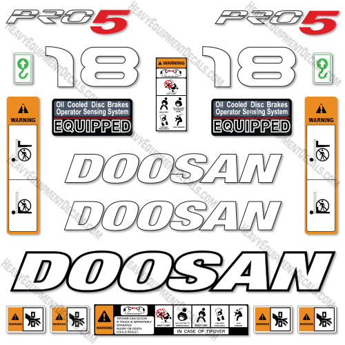 Fits Doosan GC18E-5 Decal Kit Forklift  